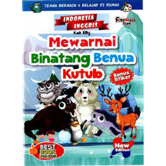 MEWARNAI BINATANG BENUA KUTUB NEW EDITION BONUS STIKER (INDONESIA-INGGRIS)