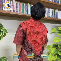 BATIK PRIA PENDEK SUPER (DANAR HADI) MERAH XL