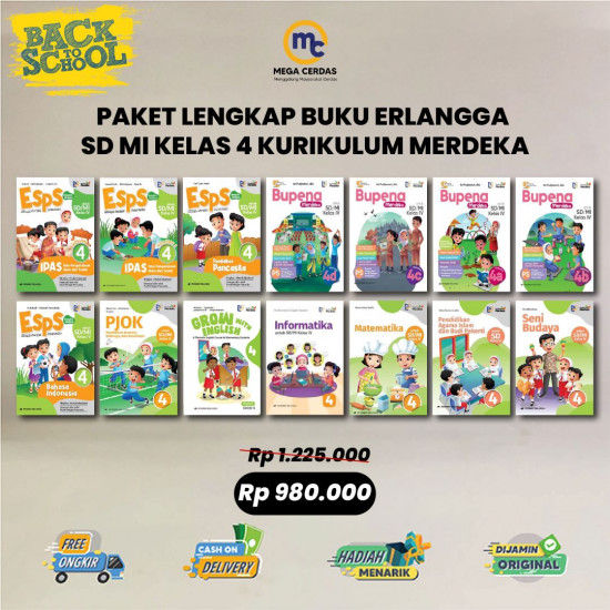 PAKET LENGKAP BUKU ERLANGGA SD MI KELAS 4 KURIKULUM MERDEKA