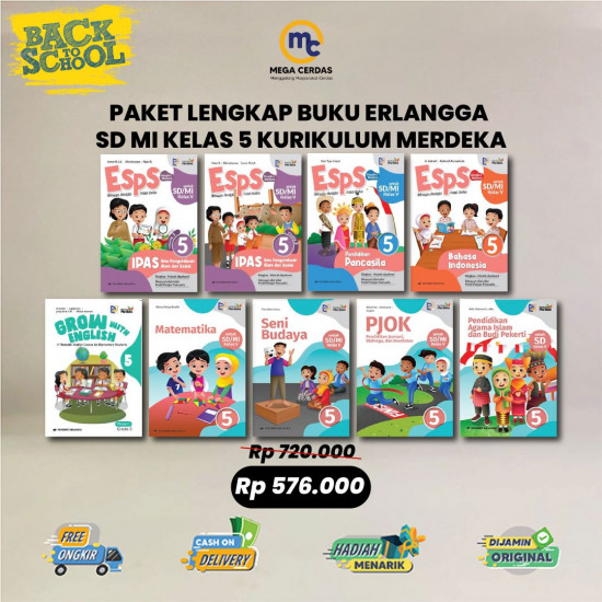 PAKET LENGKAP BUKU ERLANGGA SD MI KELAS 5 KURIKULUM MERDEKA