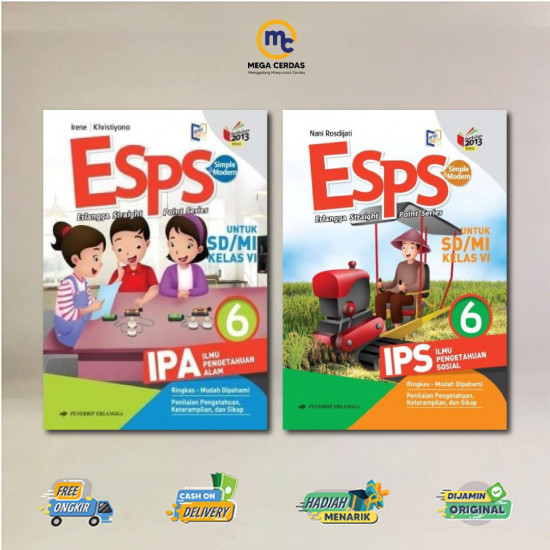 PAKET LENGKAP BUKU ERLANGGA SD MI KELAS 6 K13N