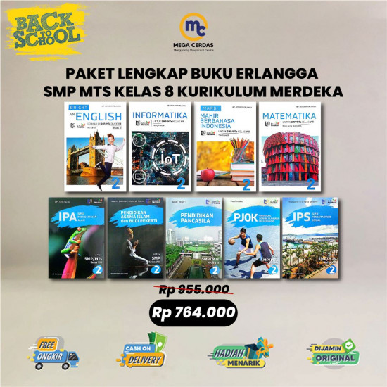 PAKET LENGKAP BUKU ERLANGGA SMP MTS KELAS 8 KURIKULUM MERDEKA