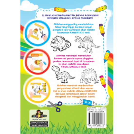 FUN & SIMPLE MENGGUNTING MENEMPEL MEWARNAI DINOSAURUS GANAS!