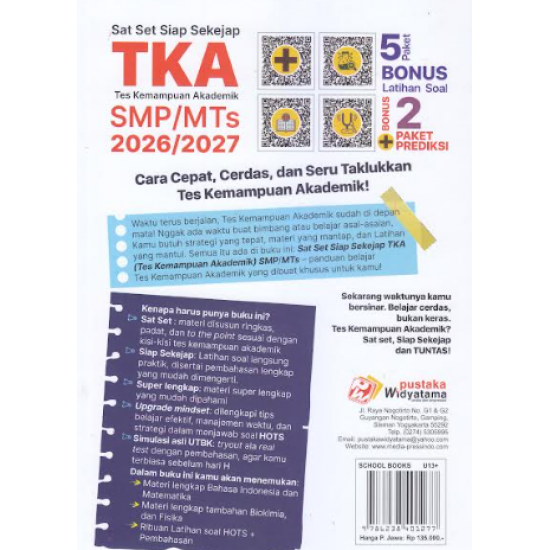 SAT SET SIAP SEKEJAP TKA (TES KEMAMPUAN AKADEMIK) SMP/MTS 2026/2027