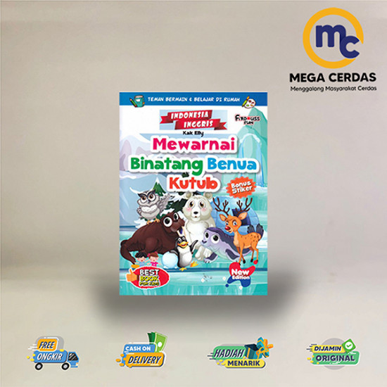 MEWARNAI BINATANG BENUA KUTUB NEW EDITION BONUS STIKER (INDONESIA-INGGRIS)