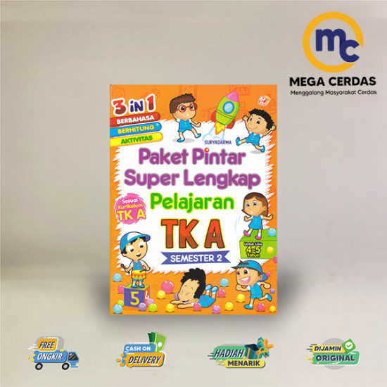 PAKET PINTAR SUPER LENGKAP PELAJARAN TK A SEMESTER 2 (UNTUK  USIA 4-5 TAHUN)