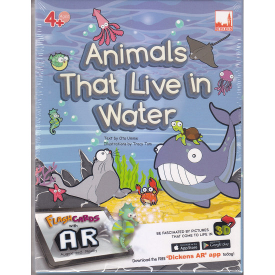 FLASHCARDS WITH AR - ANIMALS THAT LIVE IN WATER 4+