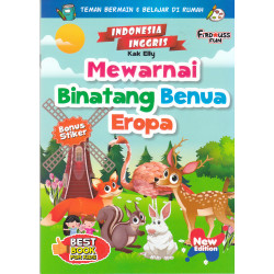 MEWARNAI BINATANG BENUA EROPA NEW EDITION BONUS STIKER (INDONESIA-INGGRIS)
